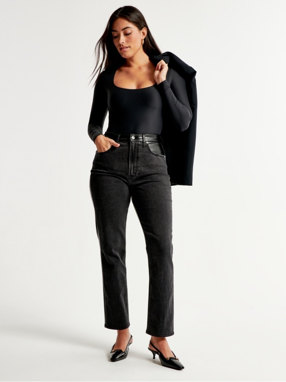 Abercrombie & Fitch Mixed Fabric Jeans